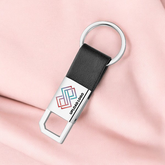 Metal Ball Pen & Stainless Steel with leather Black Keychain